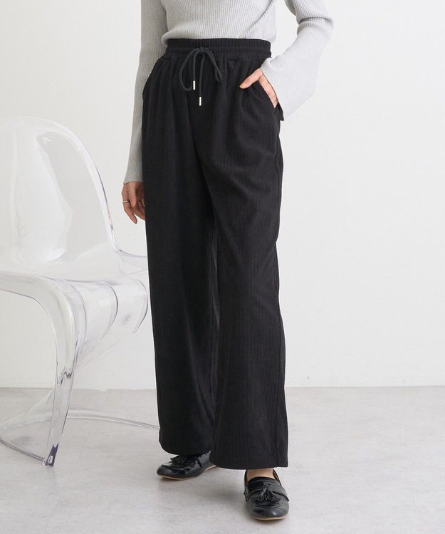 earth music&ecology リラックスコーデュロイパンツ Black