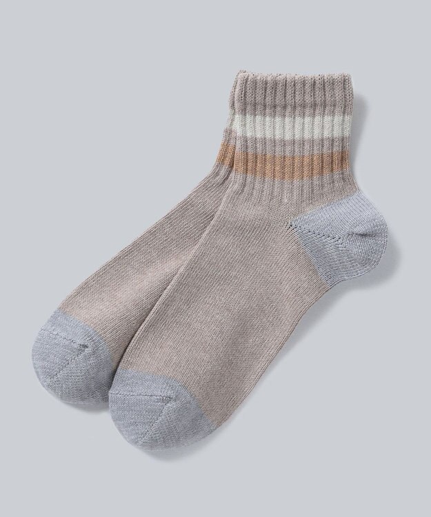 WHITE MAILS 【UNISEX】PAPER STRIPE SHORT ソックス ベージュ