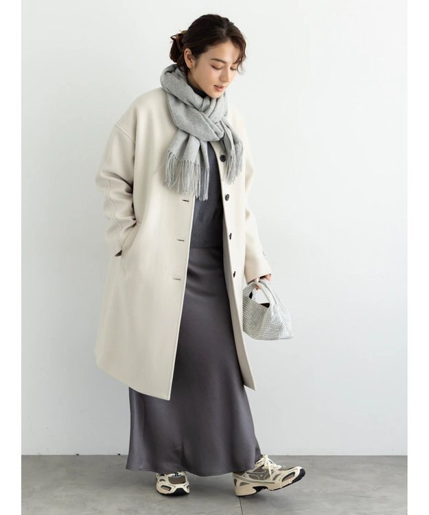 Te chichi ウールメルトンノーカラーロングコート《2025winter catalog item》 ベージュ