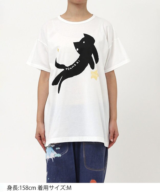 tsumori chisato SLEEP ツモリチサト トップス ルームウエア 4分袖 綿100%(本体) 天竺素材 レディース UTT150 /ワコール アイボリー