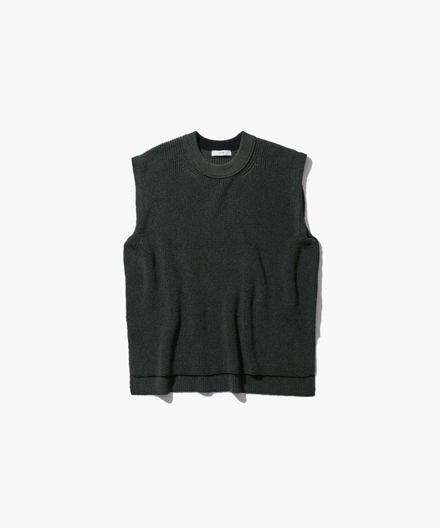 ATON WOOL COVER | クルーネックベスト GREEN