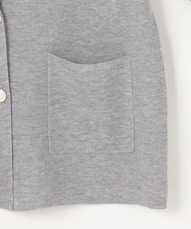 J.PRESS LADIES Vis/Peスパーク ハーフスリーブ ニットジャケット グレー系