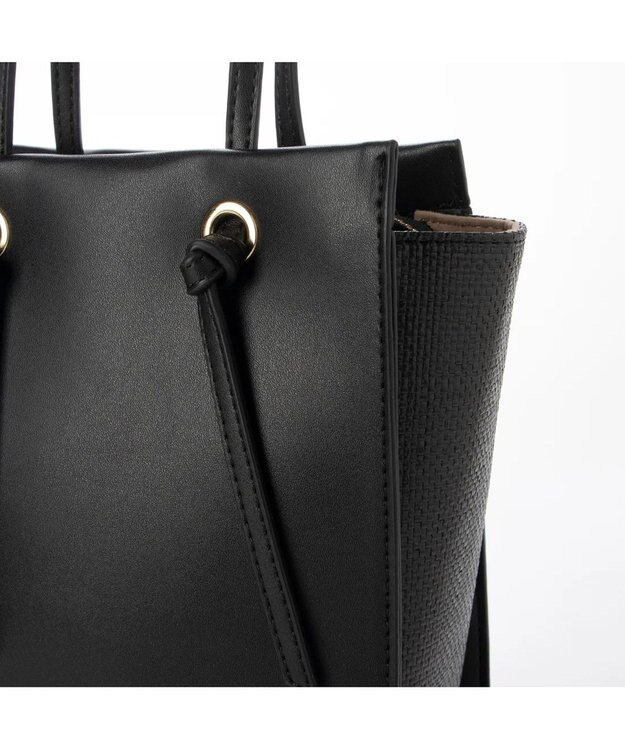 UNBILLION cachecache サイドコンビ2wayノットハンドルトートバッグ ブラック