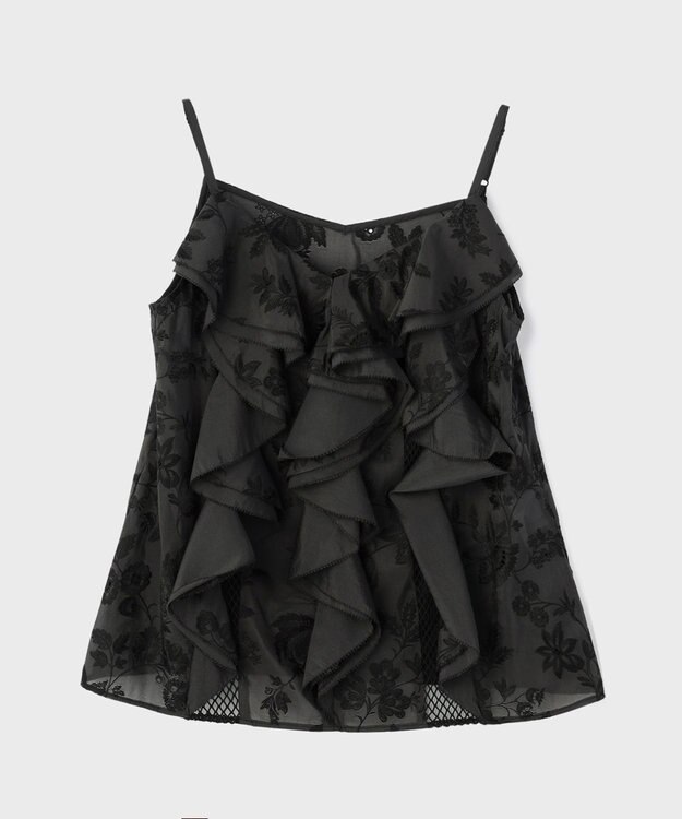 GRACE CONTINENTAL エンブロイダリーキャミブラウス ブラック