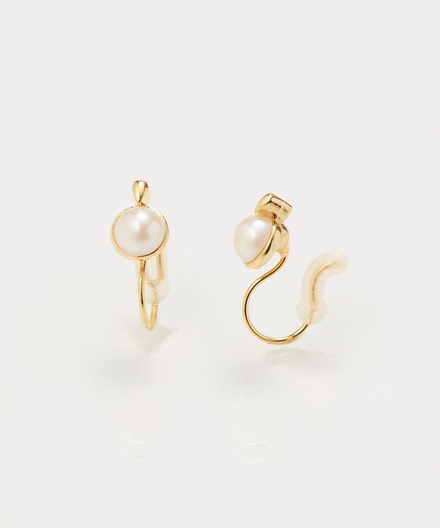 Phoebe 【痛くないシリーズ】パワーストーンライトフィットイヤリング　パール ホワイト