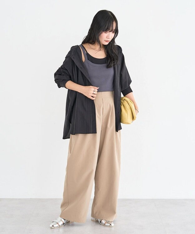 Green Parks シアーフードシャツ Black