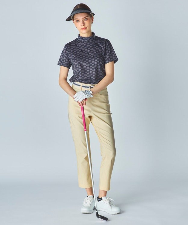 FILA GOLF／marie claire 【Marie claire sports】ロゴ柄モックネックシャツ ブラック