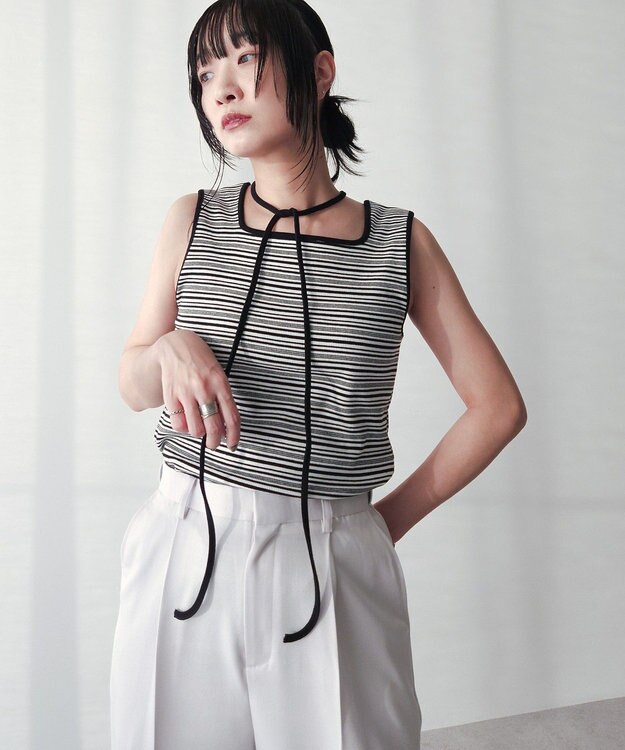 Green Parks チョーカー付きタンクトップ Border