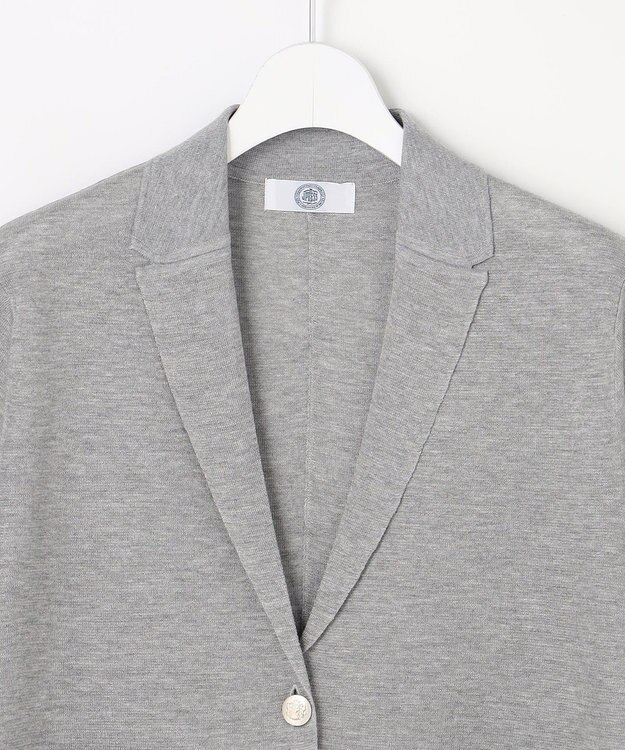 J.PRESS LADIES Vis/Peスパーク ハーフスリーブ ニットジャケット グレー系