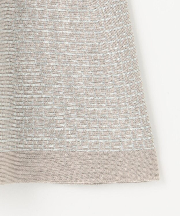 自由区 【WEB限定カラーあり・洗える】リバーシブルニット セットアップ(プルオーバー×フレアスカート) グレージュ×アクア