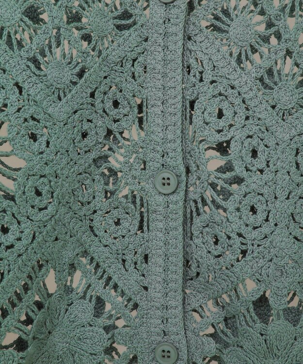 Green Parks ・ＳＵＧＡＲ　ＳＰＯＯＮ　２ｗａｙクロシェカーディガン Gray Beige