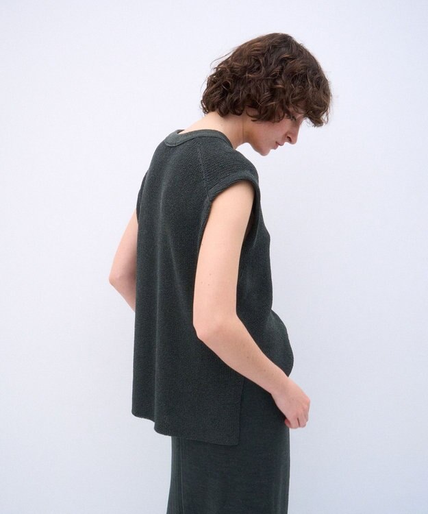 ATON WOOL COVER | クルーネックベスト GREEN