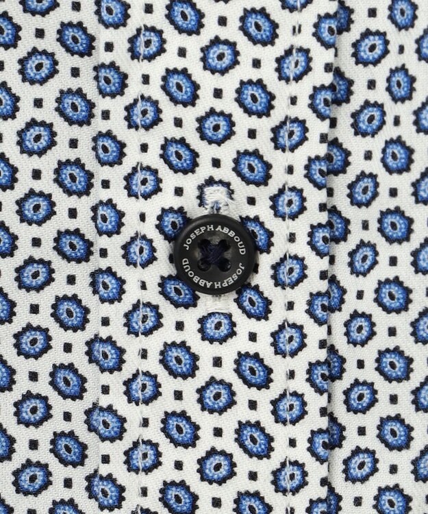 JOSEPH ABBOUD 【キングサイズ・エコ素材】 ヘキサゴンジオメトリックパターン シャツ サックスブルー系5