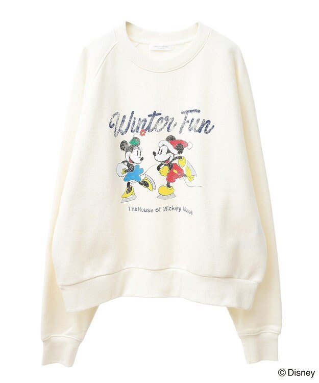 Green Parks ミッキー＆フレンズ／半起毛裏毛プルオーバー Ivory