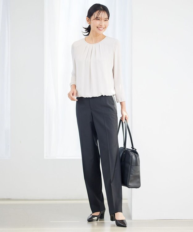 23区 L 【セットアップ対応】ファインネスウール フルレングス  パンツ ブラック系