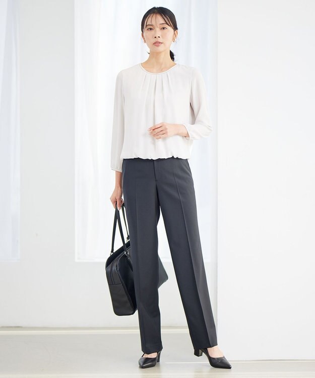 23区 L 【セットアップ対応】ファインネスウール フルレングス  パンツ ブラック系