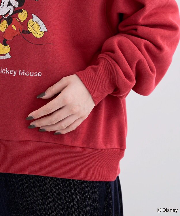 Green Parks ミッキー＆フレンズ／半起毛裏毛プルオーバー Red