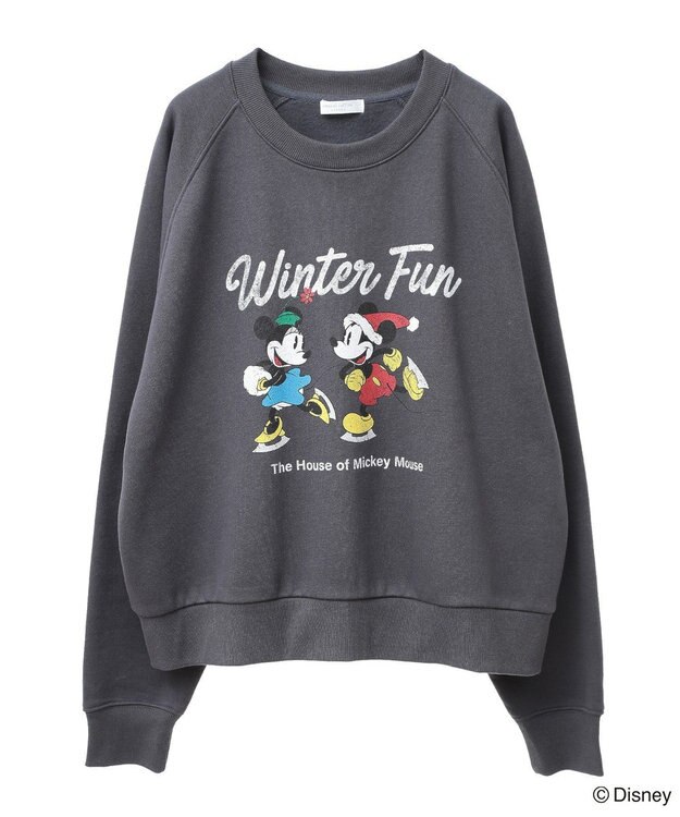 Green Parks ミッキー＆フレンズ／半起毛裏毛プルオーバー Black