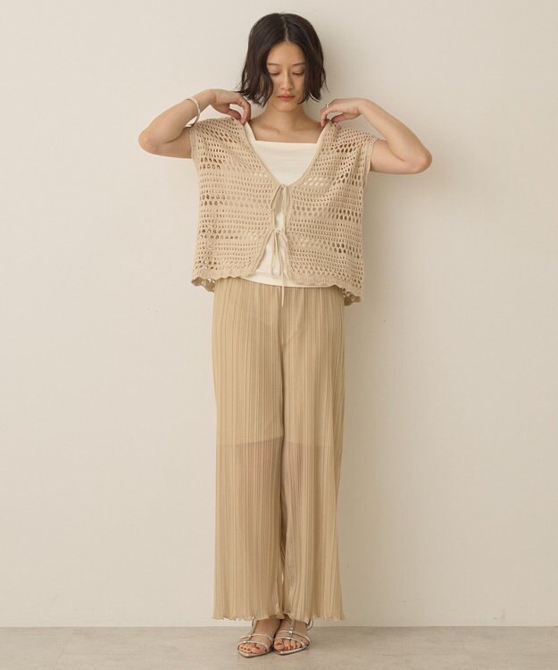 AMERICAN HOLIC ラメプリーツパンツ Ivory