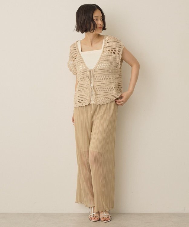 AMERICAN HOLIC ラメプリーツパンツ Ivory