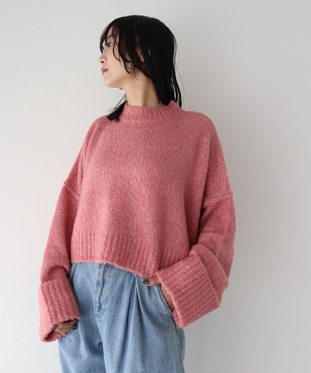 Green Parks ・Ｐｅｔｉｔ　Ｆｌｅｕｒ　ブークレワイドニット Pink