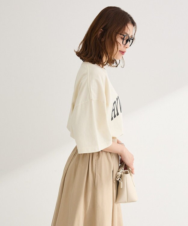 Green Parks ピグメントロゴＴシャツ Ecru