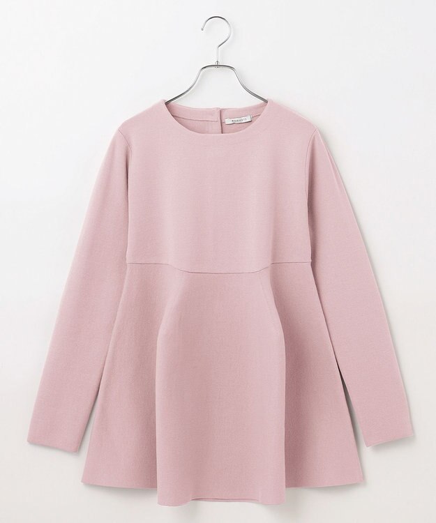 #Newans 【洗える】フォルムペプラムチュニックニット ピンク