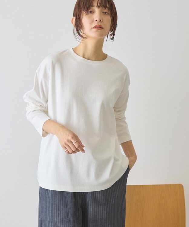 AMERICAN HOLIC クルーネックスクエアヘムプルオーバー Off White