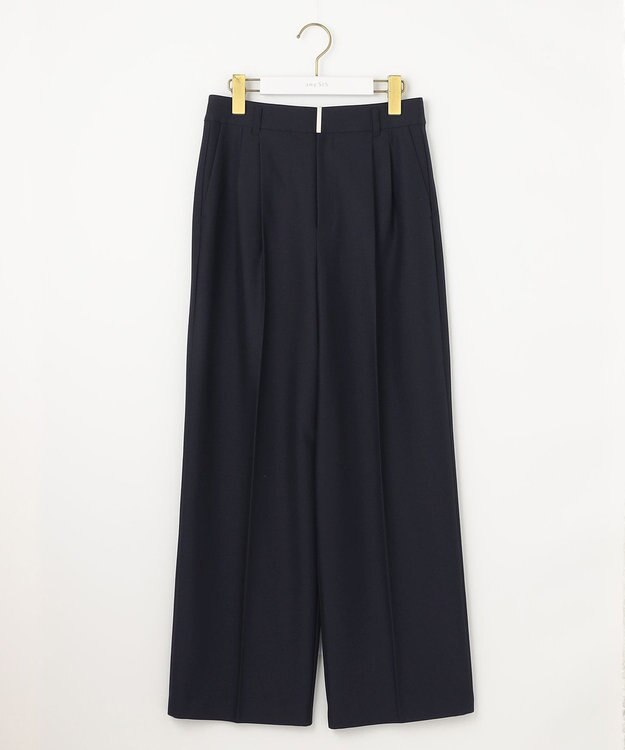 ANY SIS L 【洗える】褒めらレディ ワイドパンツ ネイビー