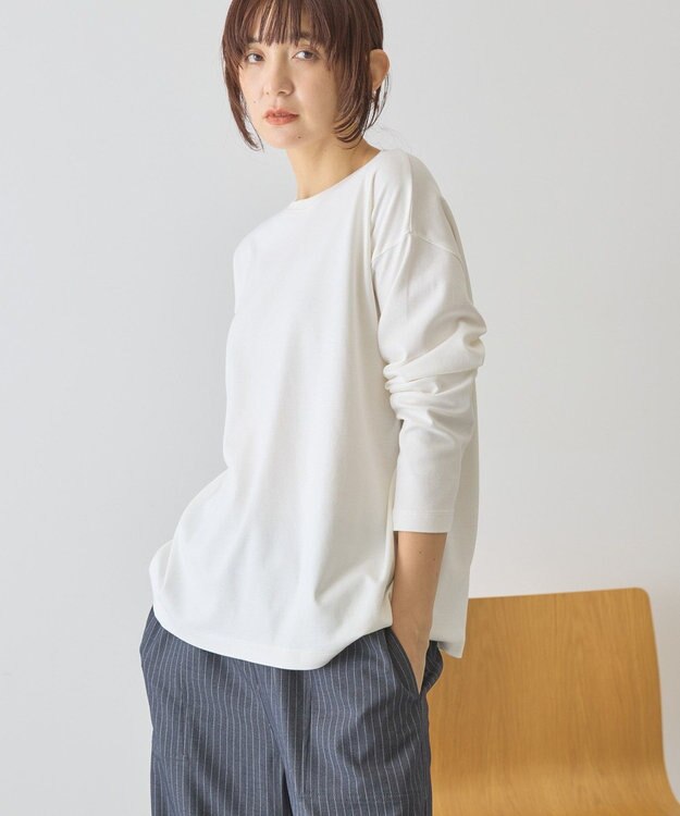 AMERICAN HOLIC クルーネックスクエアヘムプルオーバー Off White