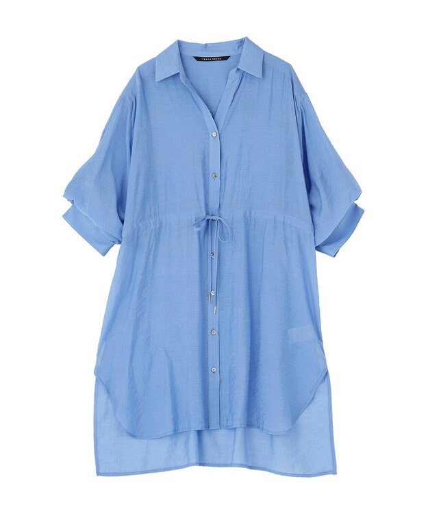 YECCA VECCA シアー2way袖バルーンチュニック Blue