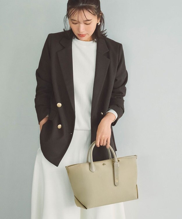 TOPKAPI 【Breath TOPKAPI】ナイロン レザーハンドル シンプル ミニ トートバッグ / 軽量 グレージュ