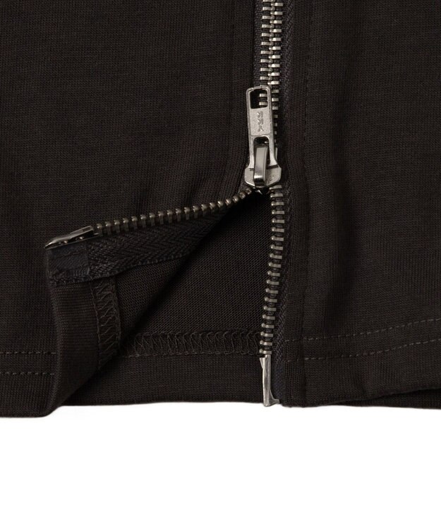 WEGO スターロゴ半袖ジップパーカー ダークグレー