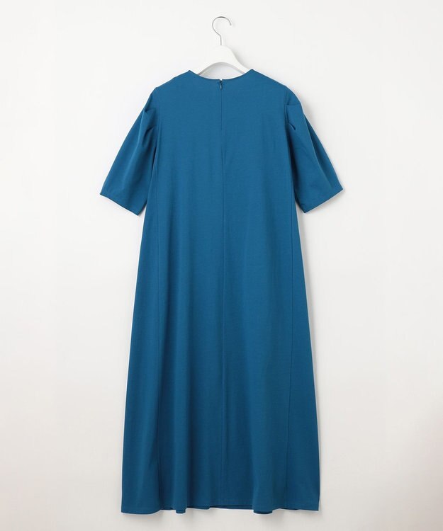 23区 【洗える】ALBINIコーコラン タックスリーブ ワンピース ブルー系