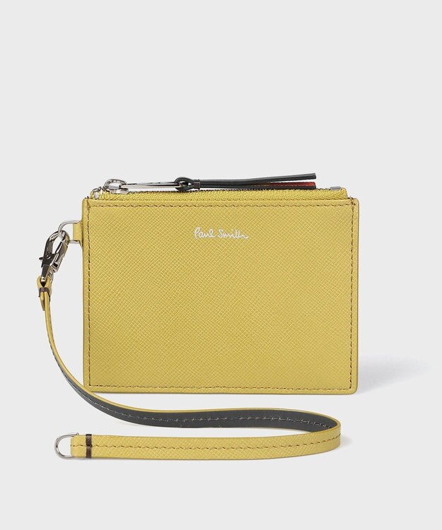 Paul Smith アーティストストライププラー ストラップ付きコインケース イエロー