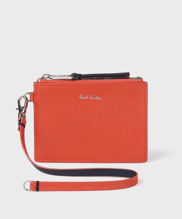 Paul Smith アーティストストライププラー ストラップ付きコインケース オレンジ