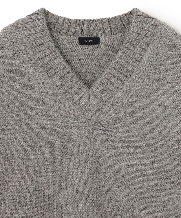 JOSEPH HOMME ファインアルパカ　Vネックニット ライトグレー系