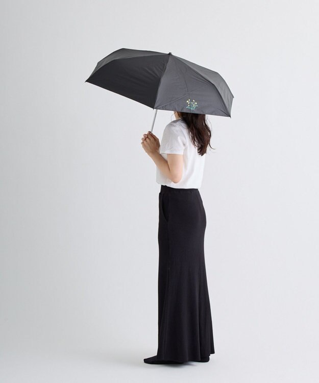 MOONBAT 晴雨兼用日傘 折りたたみ傘 すずらん／遮光 遮熱 UV ブラック