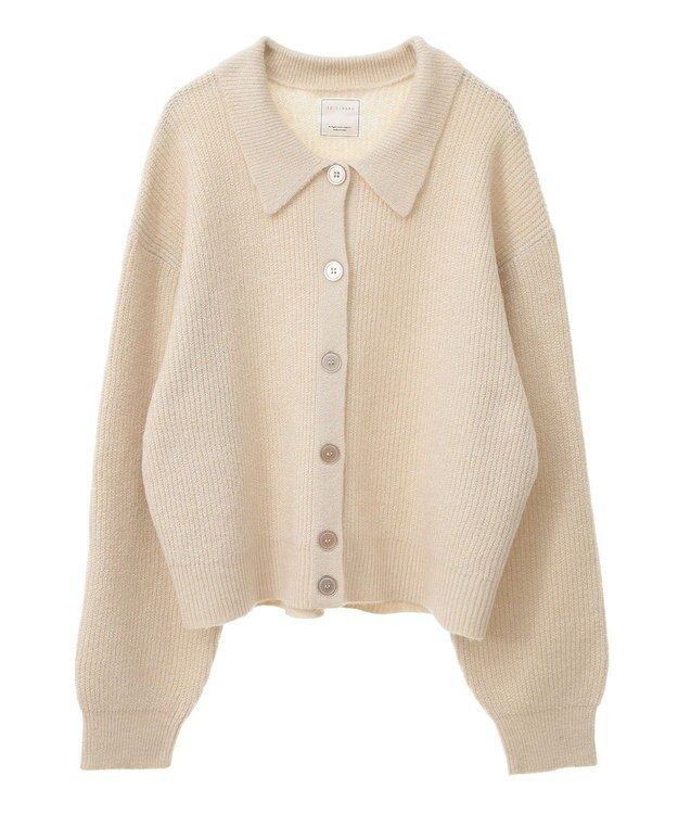 Green Parks 衿つきニットプルオーバー Ecru