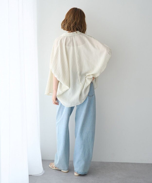 YECCA VECCA ストライプ柄シャツ Ivory