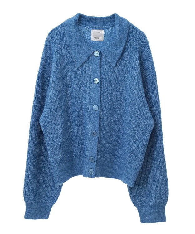 Green Parks 衿つきニットプルオーバー Blue