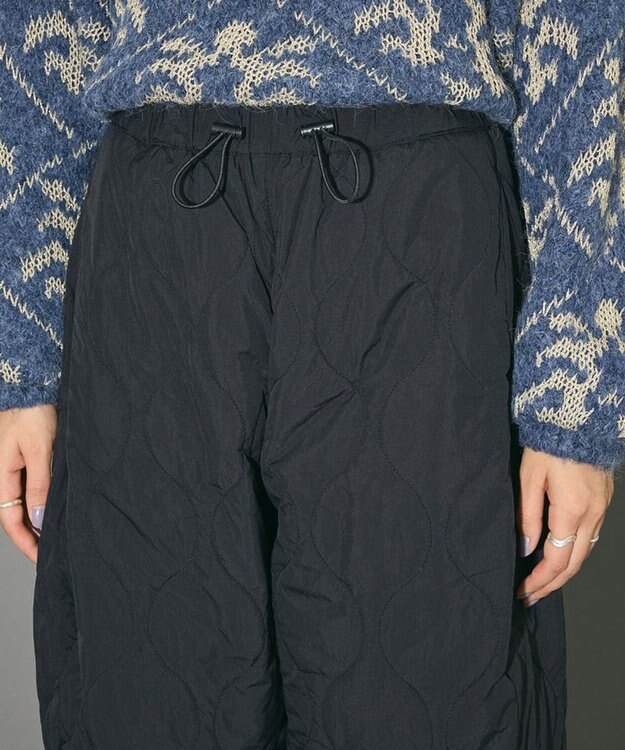 Green Parks キルティングカーブパンツ Black