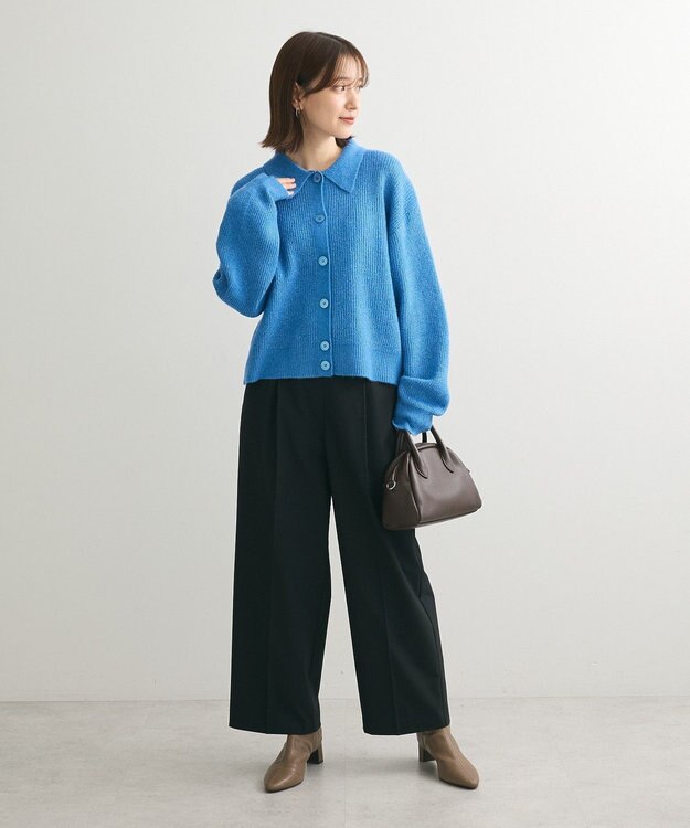 Green Parks 衿つきニットプルオーバー Blue