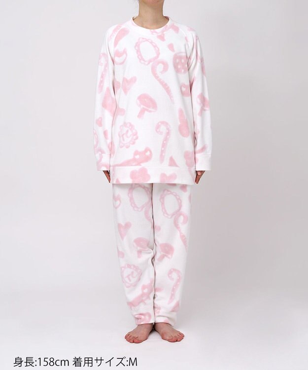 tsumori chisato SLEEP ツモリチサト パジャマ マイクロフリース素材(本体) あったか 長袖 長ズボン レディース UDW403 /ワコール クリーム