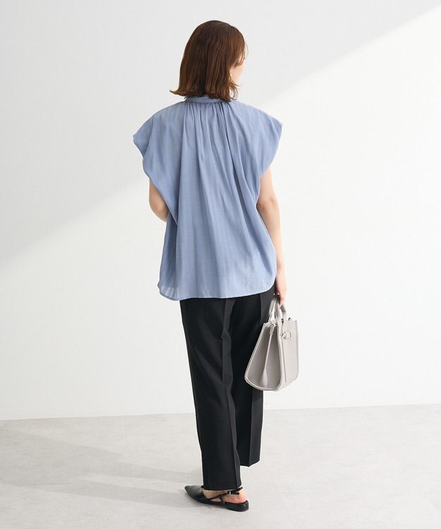 Green Parks ・ＥＬＥＮＣＡＲＥ　ＤＵＥ　ボウタイフレンチブラウス Blue