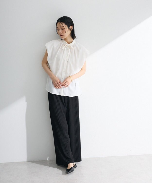 Green Parks ・ＥＬＥＮＣＡＲＥ　ＤＵＥ　ボウタイフレンチブラウス Off White