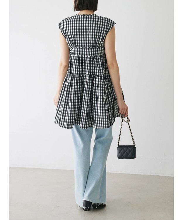 Green Parks コルセット風ミニワンピースⅡ Gingham Check