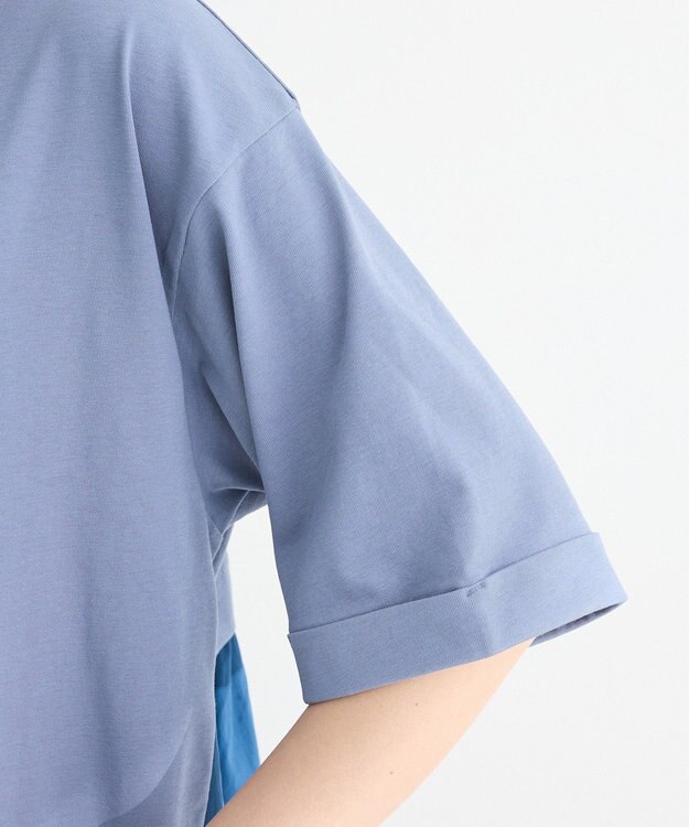 Green Parks ナイロンドッキングロゴワンピース Blue