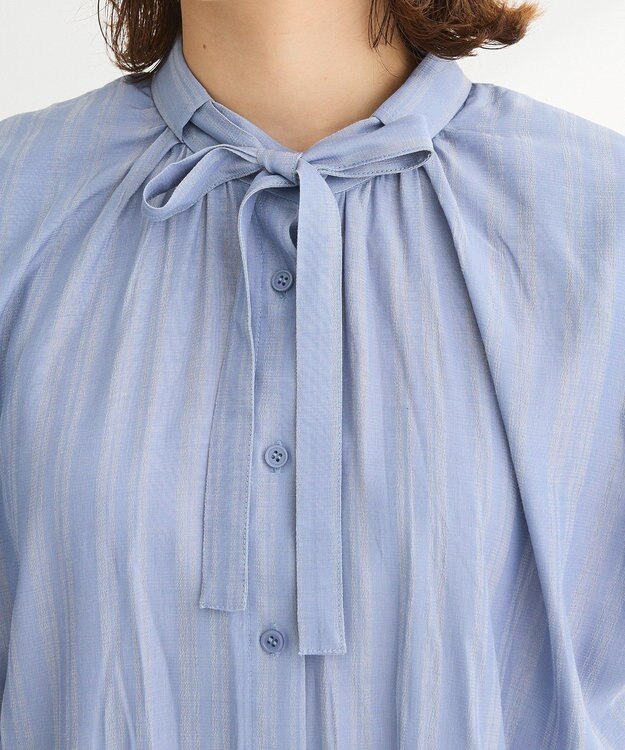 Green Parks ・ＥＬＥＮＣＡＲＥ　ＤＵＥ　ボウタイフレンチブラウス Blue