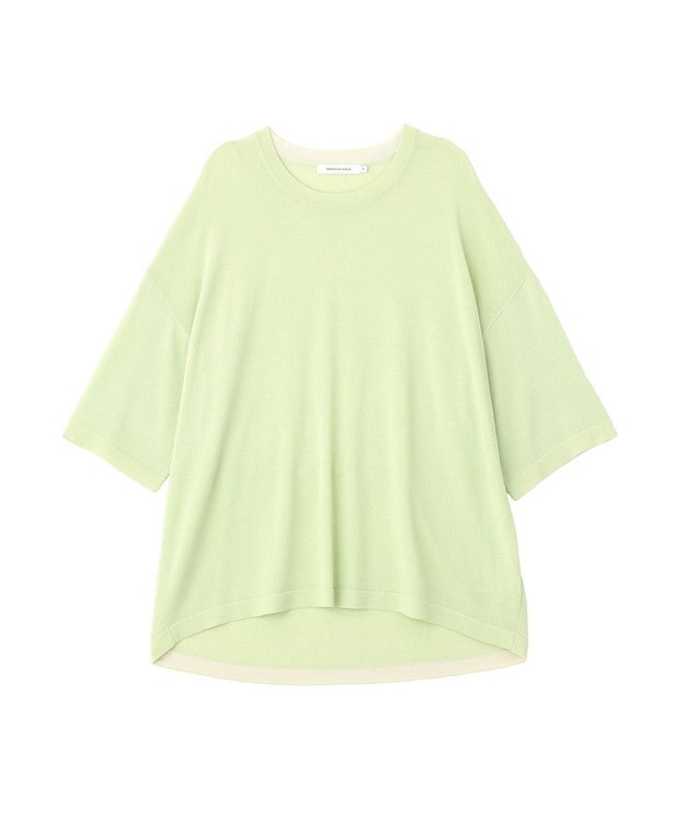 AMERICAN HOLIC 配色コクーンシルエットニット Light Green